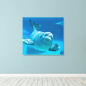 Beluga Whale Canvas Afdruk (Insitu (Houten vloer))
