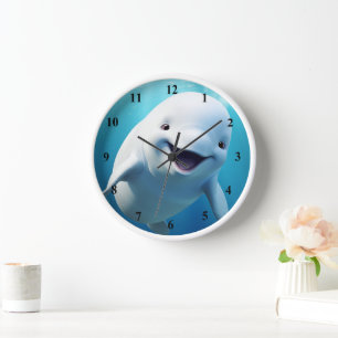 Beluga Whale Cartoon Blauwe Groene Noordelijke IJs