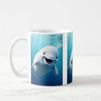 Beluga Whale Cartoon Blauwe Groene Noordelijke IJs Koffiemok