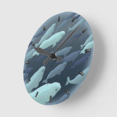 Beluga Whale Clock Beluga Whale Art Wall klok (Hoek)