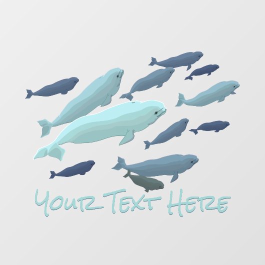 Beluga Whale Decal Custom Whale Art Window Cling (Vel)