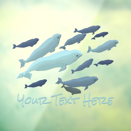 Beluga Whale Decal Custom Whale Art Window Cling (Vel 3)