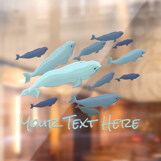 Beluga Whale Decal Custom Whale Art Window Cling (Vel 2)