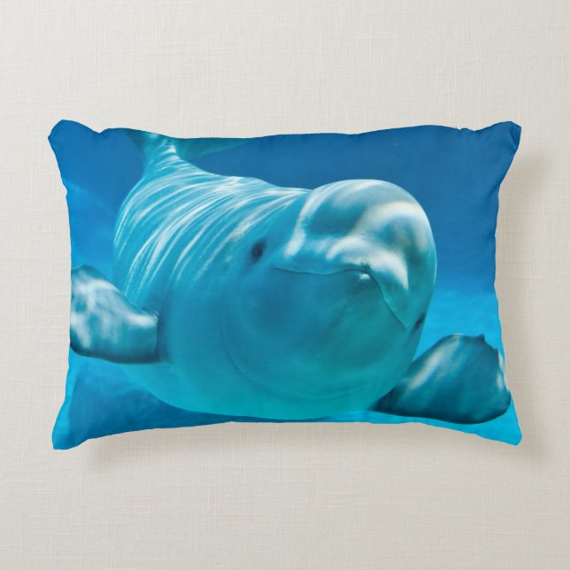 Beluga Whale Decoratief Kussen (Voorkant)