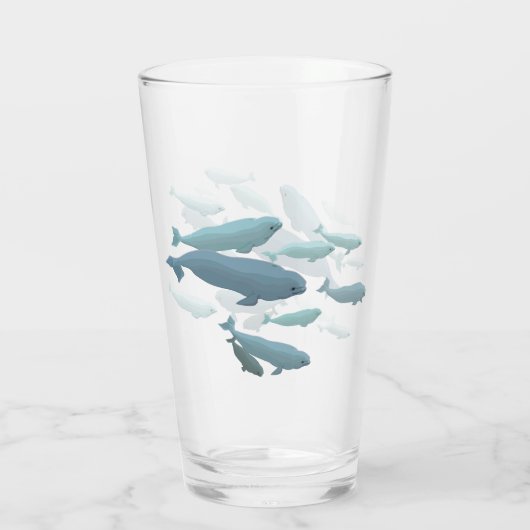 Beluga Whale Glass Whales Glasses personaliseren Glas (Achterkant)