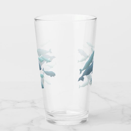 Beluga Whale Glass Whales Glasses personaliseren Glas (Rechts)