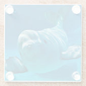 Beluga Whale Glazen Onderzetter (Achterkant)