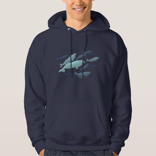 Beluga Whale Hoodie Unisex Cute Whale Art Shirten (Voorkant)