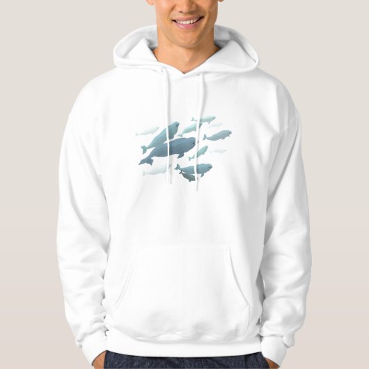 Beluga Whale Hoodie Unisex Cute Whale Art Shirten (Voorkant)