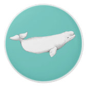 Beluga Whale Illustratie Whale Lover Gift Aqua Keramische Knop (Voorkant)