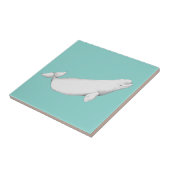 Beluga Whale Illustratie Whale Lover Gift Blue Tegeltje (Zijkant)