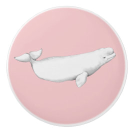Beluga Whale Illustratie Whale Lover Gift Pink Keramische Knop