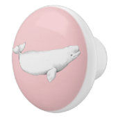 Beluga Whale Illustratie Whale Lover Gift Pink Keramische Knop (Rechts)