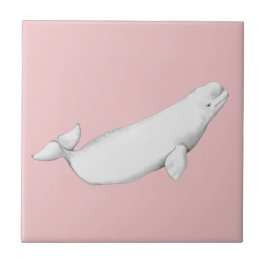 Beluga Whale Illustratie Whale Lover Gift Pink Tegeltje