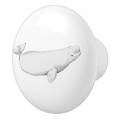 Beluga Whale Illustratie Whale Lover Gift White Keramische Knop (Rechts)