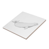 Beluga Whale Illustratie Whale Lover Gift White Tegeltje (Zijkant)