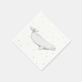 Beluga Whale Illustration Gold Stippen Servet (Hoek)