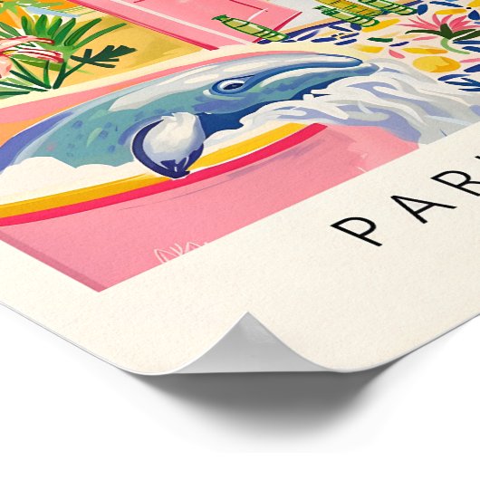 Beluga Whale in bad, Matisse Poster, Badkamer Poster (Hoek)