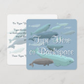 Beluga Whale Invitations Personalized Whale RSVP Kaart (Voorkant / Achterkant)