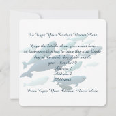 Beluga Whale Invitations Personalized Whale RSVP Kaart (Achterkant)