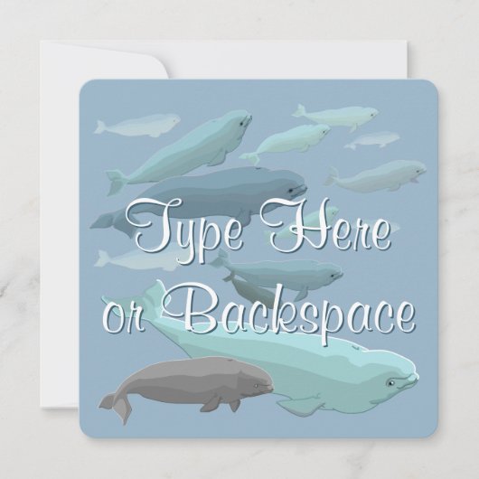 Beluga Whale Invitations Personalized Whale RSVP Kaart (Voorkant)