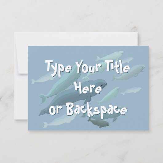 Beluga Whale Invitations Personalized Whale RSVP Kaart (Voorkant)