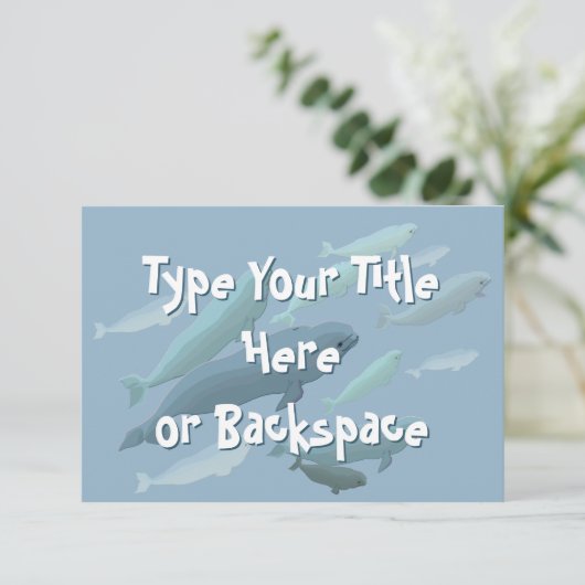 Beluga Whale Invitations Personalized Whale RSVP Kaart (Staand voorkant)