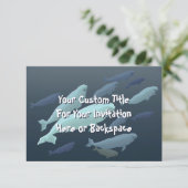 Beluga Whale Invitations Personalized Whale RSVP Kaart (Staand voorkant)