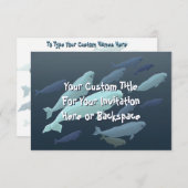 Beluga Whale Invitations Personalized Whale RSVP Kaart (Voorkant / Achterkant)