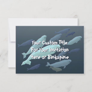 Beluga Whale Invitations Personalized Whale RSVP Kaart