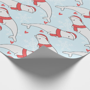 Beluga Whale Kerstmis Cadeaupapier