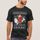 Beluga Whale Lover Santa Riding Beluga-walvis Ugly T-shirt (Voorkant)