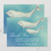 Beluga Whale Mam en Calf Baby shower Bedankkaart (Voorkant / Achterkant)