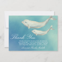 Beluga Whale Mam en Calf Baby shower Bedankkaart
