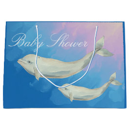 Beluga Whale Mam en Calf Baby shower Groot Cadeauzakje