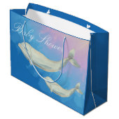 Beluga Whale Mam en Calf Baby shower Groot Cadeauzakje (Achterkant Gekanteld)