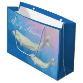 Beluga Whale Mam en Calf Baby shower Groot Cadeauzakje (Voorkant Gekanteld)