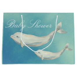 Beluga Whale Mam en Calf Baby shower Groot Cadeauzakje