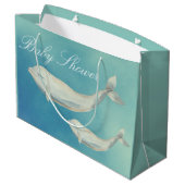 Beluga Whale Mam en Calf Baby shower Groot Cadeauzakje (Achterkant Gekanteld)