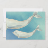 Beluga Whale Mam en Calf Baby shower Kaart (Achterkant)