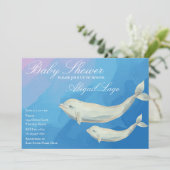 Beluga Whale Mam en Calf Baby shower Kaart (Staand voorkant)