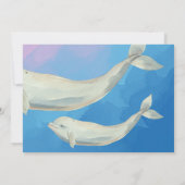 Beluga Whale Mam en Calf Baby shower Kaart (Achterkant)