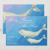 Beluga Whale Mam en Calf Baby shower Kaart (Voorkant / Achterkant)