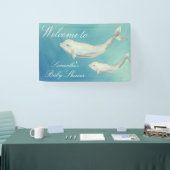Beluga Whale Mam en Calf Baby shower Spandoek (Beurs)
