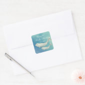 Beluga Whale Mam en Calf Baby shower Vierkante Sticker (Envelop)
