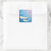 Beluga Whale Mam en Calf Baby shower Vierkante Sticker (Tas)