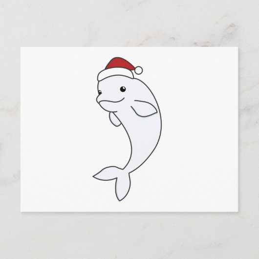 Beluga Whale Merry Winter Animals Whales Briefkaart (Voorkant)