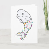 Beluga Whale Merry Winter Animals Whales Feestdagen Kaart (Voorkant)