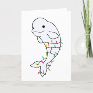 Beluga Whale Merry Winter Animals Whales Feestdagen Kaart
