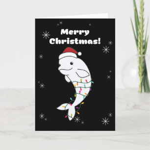 Beluga Whale Merry Winter Animals Whales Feestdagen Kaart